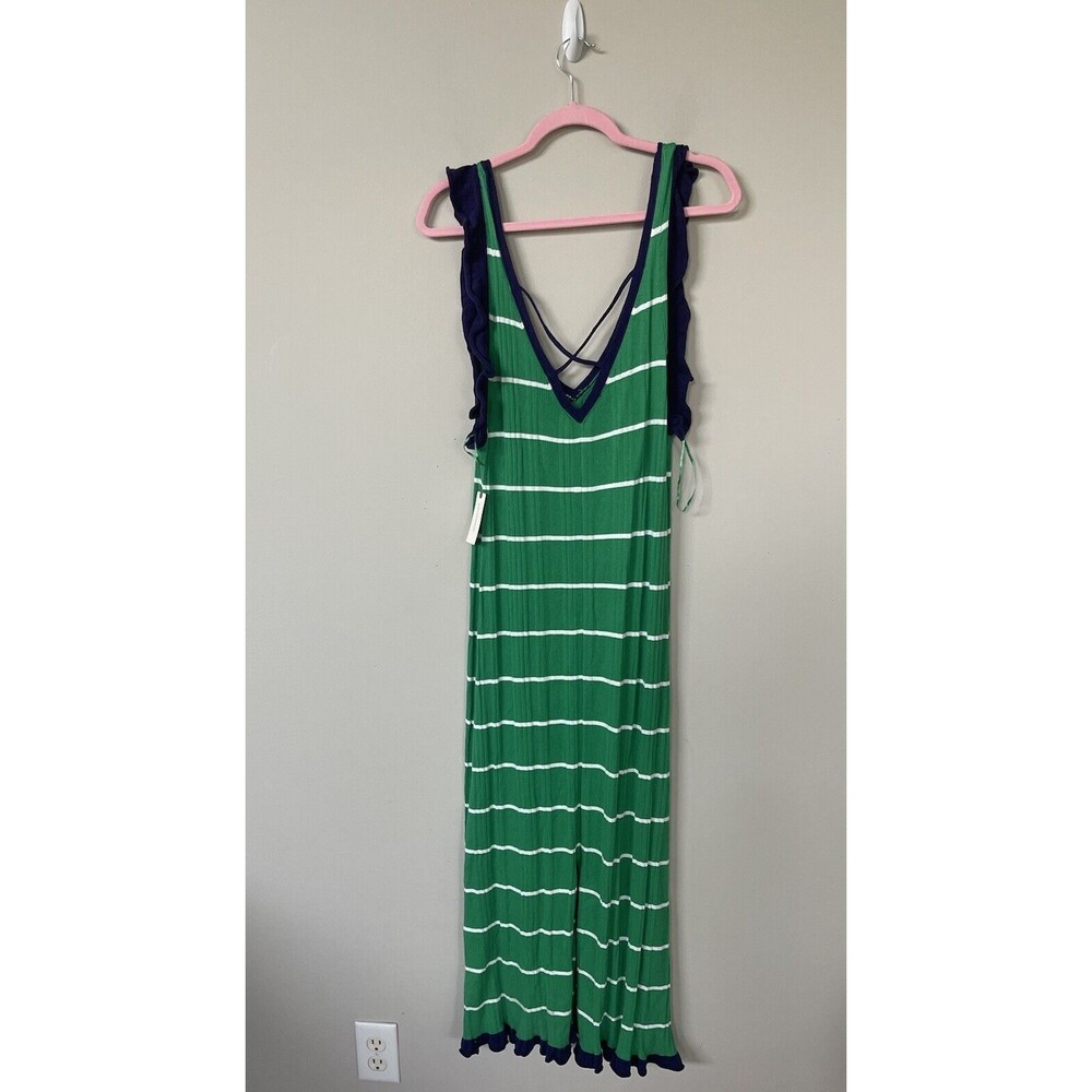 Anthropologie Daily Practice Sweater Dress Midi Green Stretch Preppy Sz L NWT - Picture 5 of 10